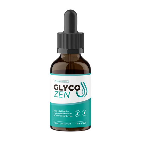 One bottle of GlycoZen liquid drops with a dropper